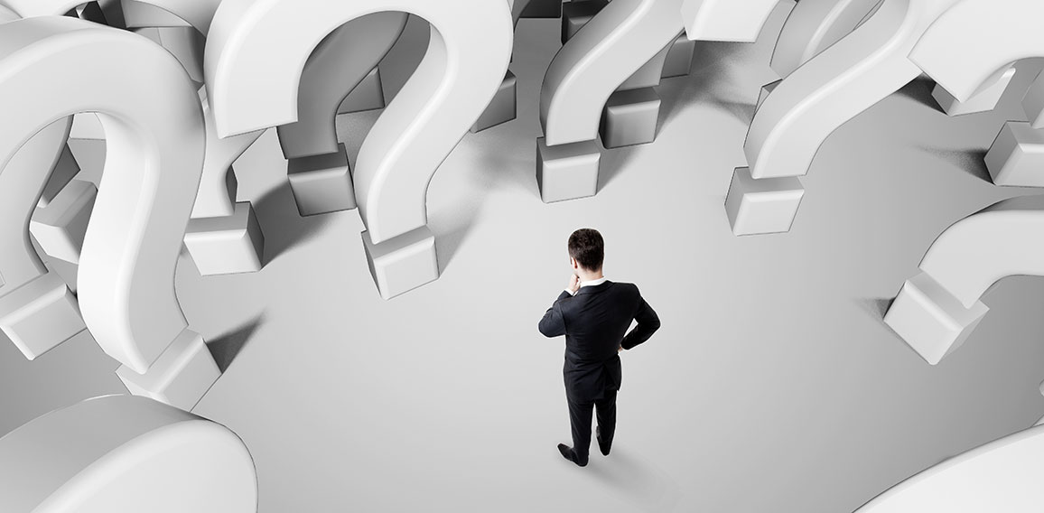 man looking on questions