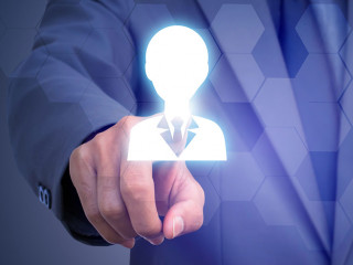 Business man select employee.