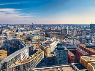 summer panorama of Berlin, seen from Potsdamer Platz