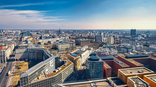 summer panorama of Berlin, seen from Potsdamer Platz