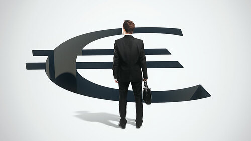 Financial risk concept businessman