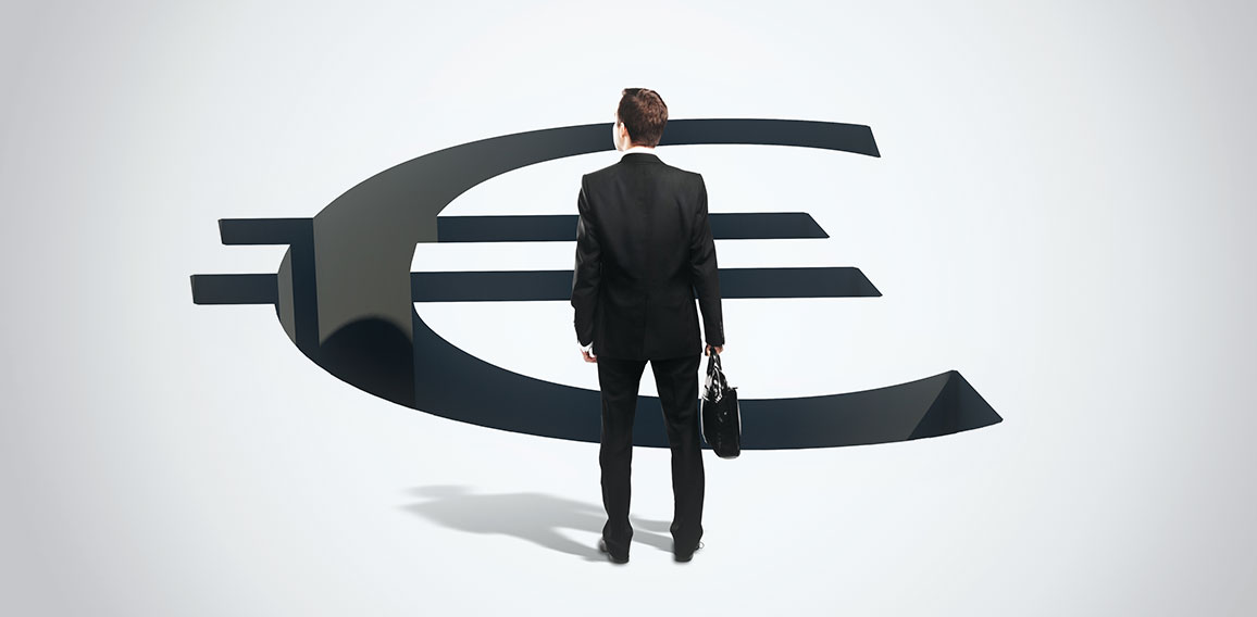 Financial risk concept businessman