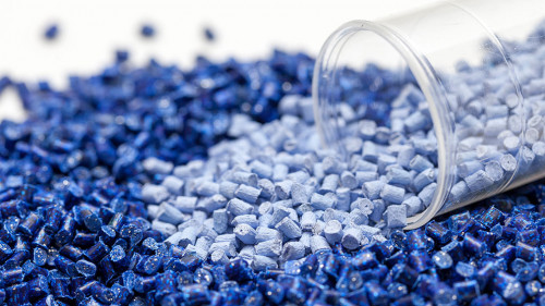 plastic granules close up