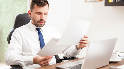 Businessman reviewing some charts