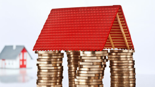 Roof on stacked coins