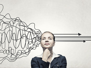 Businesswoman making decision