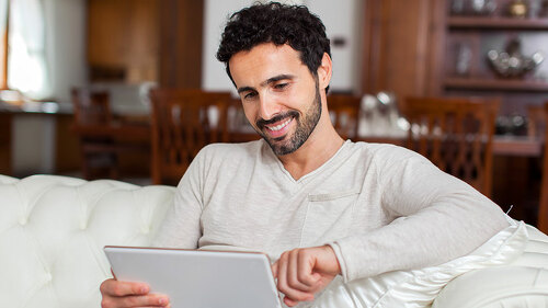 Young man using a digital tablet