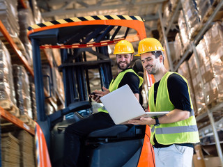 People working in warehouse