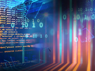 Programming code abstract technology background of software deve