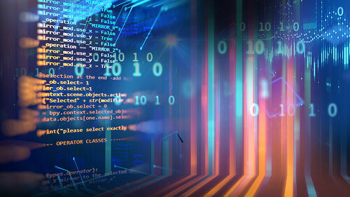 Programming code abstract technology background of software deve