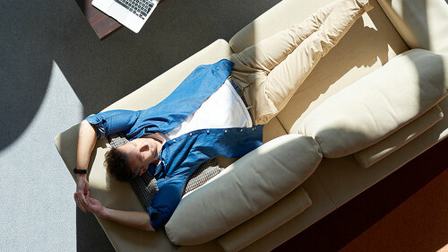 Relaxed man at home