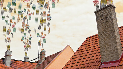 euro money flies up the chimneys
