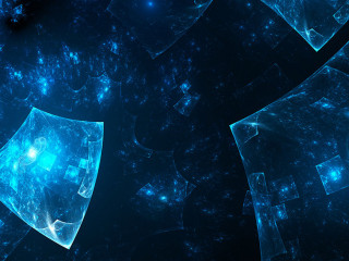 Glowing blue squares