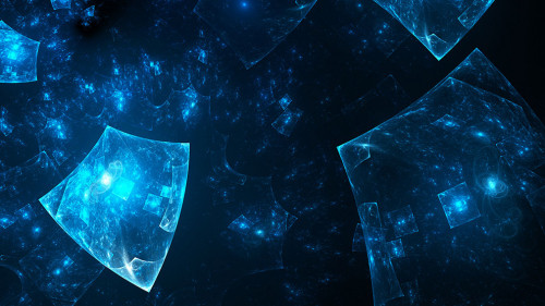 Glowing blue squares