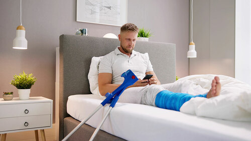 Close-up Of A Man's Broken Leg