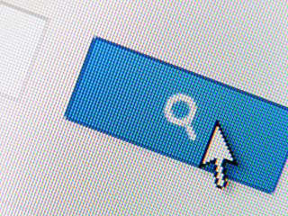 Close up of search button