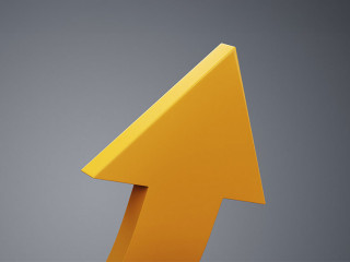 Abstract yellow arrows