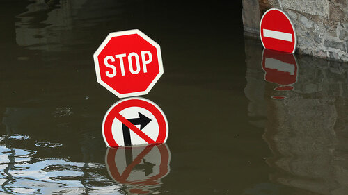 Floods in Usti nad Labem, Czech Republic.