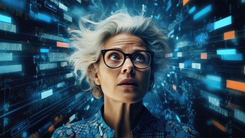 Tech analyst study cyber data chart from corporate system