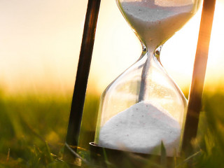 Hourglass in the dawn time