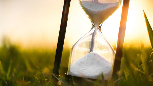 Hourglass in the dawn time