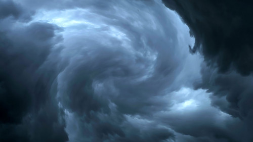 Dark sky during thunderstorm or dark clouds background