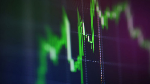 Stock market graph business / forex trading and candlestick anal