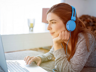 Working at home while listen music