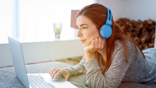 Working at home while listen music