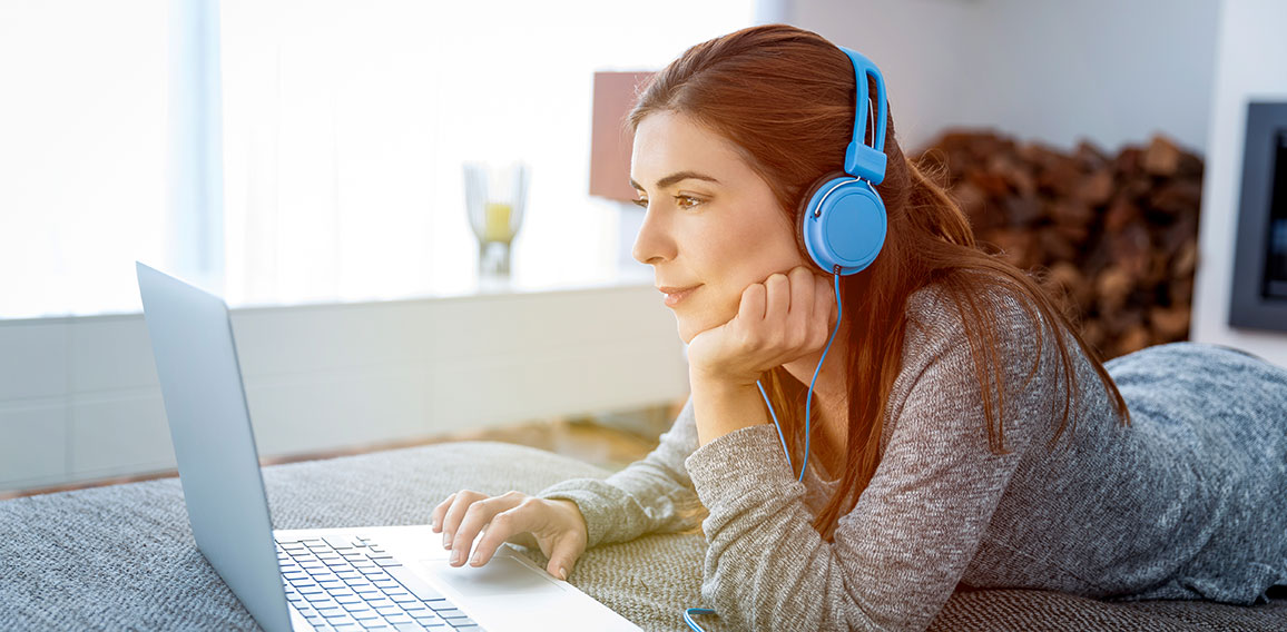 Working at home while listen music