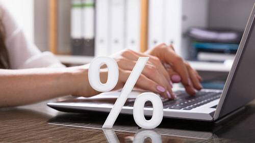 Close-up Of White Percentage Symbol