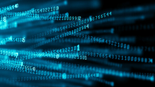 Data technology background. Big data visualization. Flow of data. Information code. Background in a matrix style. 4k rendering.