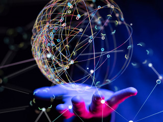 group of people talking in social network 3d