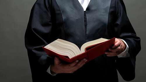 german lawyer with a robe and a book