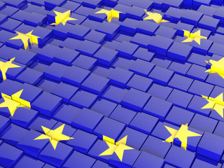 3D abstract background with flag of Europe Unio