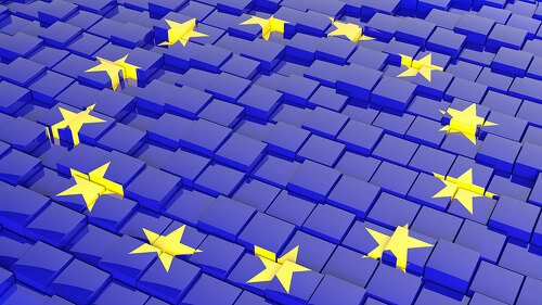 3D abstract background with flag of Europe Unio