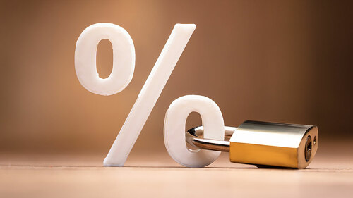 Percentage Sign Locked With Keypad Lock