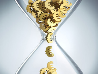 Zeit ist Geld - Sanduhr Closeup