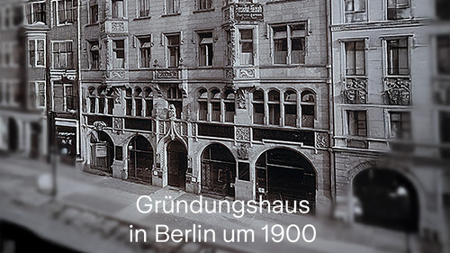 Das "Zurich Haus" auf der Mohrenstraße in Berlin-Mitte um 1900. Bildränder mit KI bearbeite