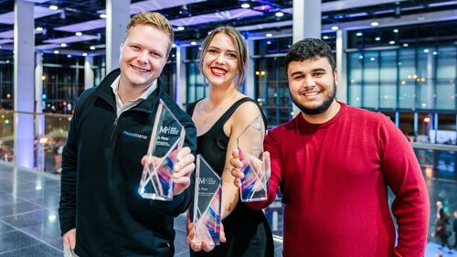Siegten bei Jungmakler Award 2024 (v.l.n.r.): Philipp Berner, Kim Vivian Sombrutzki und Said Shurafa.