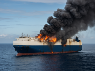 Die jüngste Brandkatastrophe auf See wirft erneut ein Schlaglicht auf die Risiken des Fahrzeugtransports über das Meer (Symbolbild).