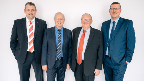 Vorstände der VEMA eG: Hermann Hübner, Andreas Brunner, Thomas Hirsch, Dr. Johannes Neder
