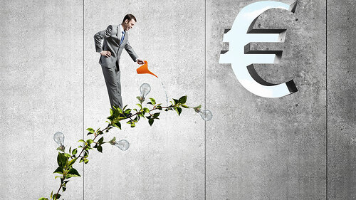 Mann-Gießkanne-Pflanze-Eurozeichen-102481242-FO-Sergey-Nivens