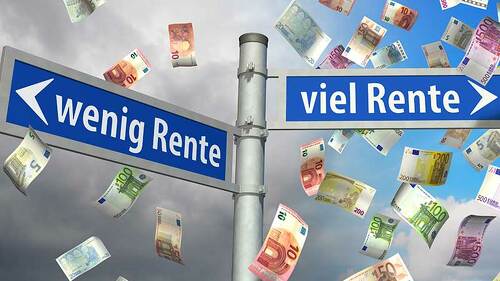 geldregen-schilder-viel-und-wenig-rente-81654558-FO-bluedesign