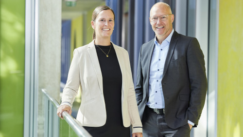 LVM-Bereichsleiter Sandra Prinz und Abteilungsleiter Thomas Büchel