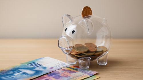 Auch in der Schweiz klaffen Wunsch und Wirklichkeit beim Sparverhalten auseinander.