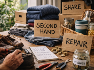 Frugalismus bedeutet auch: Reparieren statt neu kaufen, Secondhand-Angebote, Sharing-Modelle oder zeitlich verzögerte Kaufentscheidungen.