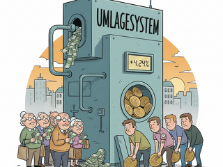 Das Umlagesystem: Was vorne hineingeht, kommt hinten wieder heraus – nur die Generationen wechseln.