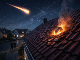 Ein Meteorit kann theoretisch auch Gebäude treffen – in vielen Fällen kann dann die Wohngebäudeversicherung greifen.