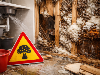 Ein Leitungswasserschaden kann weitreichende Folgen haben – bei Schwammbefall greift der Versicherungsschutz jedoch oft nicht, sodass trotz versicherter Ursache eine erhebliche Deckungslücke entsteht.